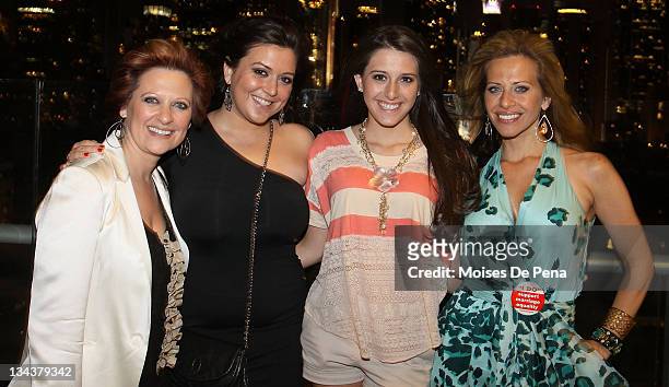 Caroline Manzo and daughter Lauren Manzo with Lexi Manzo and mother Dina Manzo attend the after party for the benefit performance of "My Big Gay...