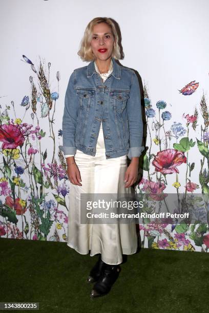 Alysson Paradis attends the Miss Dior Party at l'Avenue Restaurant on September 28, 2021 in Paris, France.