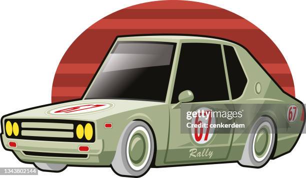 ilustraciones, imágenes clip art, dibujos animados e iconos de stock de coche de rally - rali