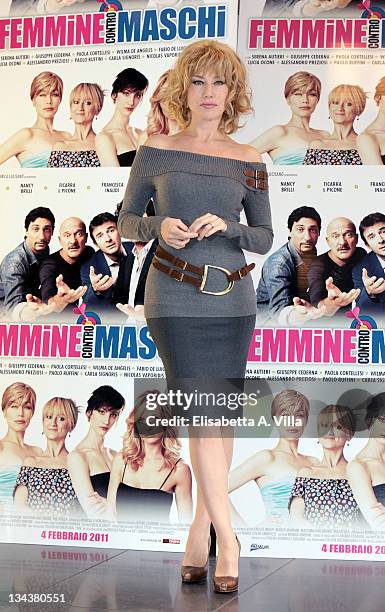 Italian actress Nancy Brilli attends "Femmine Contro Maschi" photocall at Adriano Cinema on January 28, 2011 in Rome, Italy.