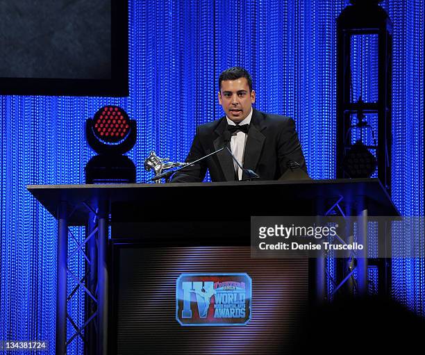 Everlast wins the Best Technical Equipment Brand of the Year Award at the 2011 Fighters Only World Mixed Martial Arts Awards at the Palms Casino...