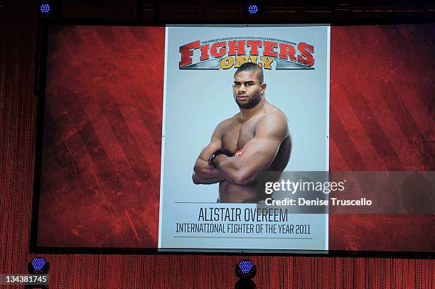 Alistair Overeem wins the International Fighter of the Year Award at the 2011 Fighters Only World Mixed Martial Arts Awards at the Palms Casino...