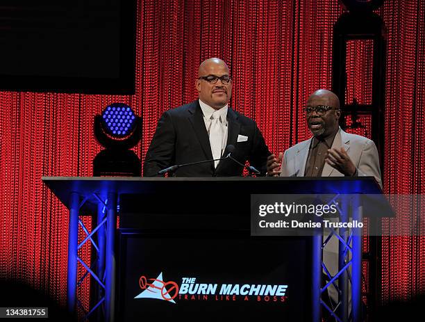 Tito Ortiz and Burt Watson present the Gym of the Year Award at the 2011 Fighters Only World Mixed Martial Arts Awards at the Palms Casino Resort on...