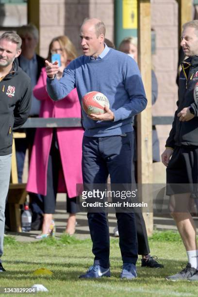 Prince William, Duke of Cambridge visits the City of Derry Rugby Club to meet with players, coaches and volunteers involved in the ‘Sport Uniting...