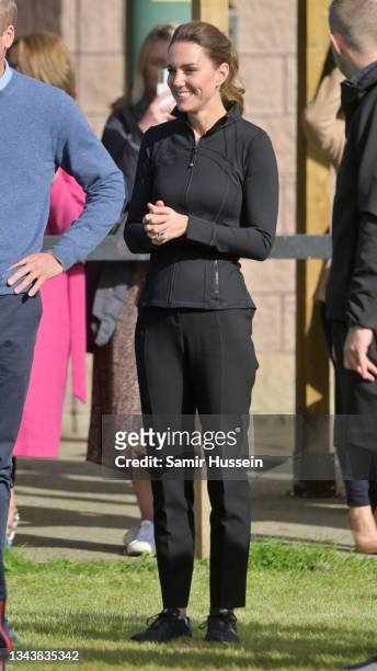 Catherine, Duchess of Cambridge visits the City of Derry Rugby Club to meet with players, coaches and volunteers involved in the ‘Sport Uniting...