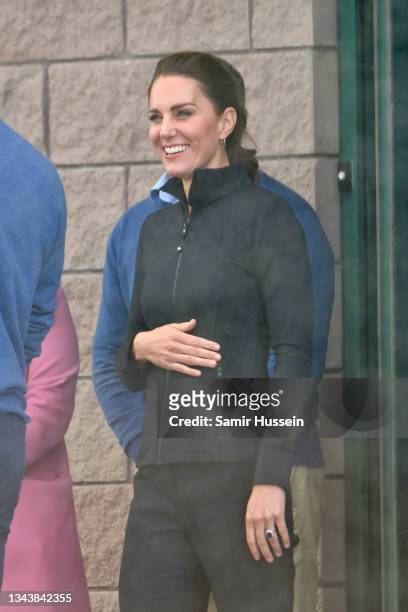Catherine, Duchess of Cambridge visits the City of Derry Rugby Club to meet with players, coaches and volunteers involved in the ‘Sport Uniting...