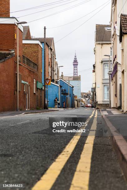 back streets of blackpool - blackpool stock pictures, royalty-free photos & images