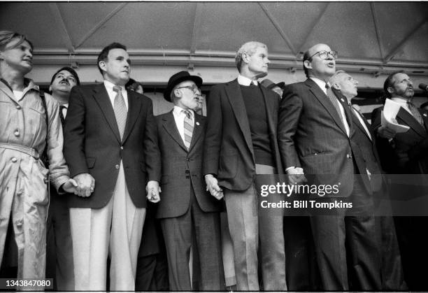 October 13: MANDATORY CREDIT Bill Tompkins/Getty Images Anti Semitism Rally. Union Square park. October 13th 1991 in New York City.