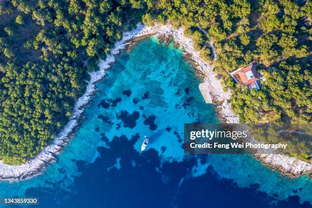 jerolim, pakleni (paklinski) islands, hvar, croatia - hvar - fotografias e filmes do acervo