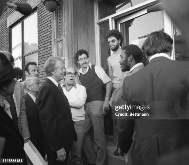 During his tour of the south Bronx, President Jimmy Carter talks to a black resident of the area and gets a first hand account of the problems facing...