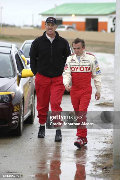 John Elway and Frankie Muniz during Toyota Pro/Celebrity Race Training Day - March 11, 2006 at Willow Springs Raceway in Rosamond, California, United...