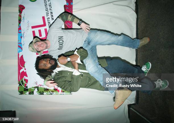 Sal Masekela and Danger Ehren during 2005 Park City - 5th Annual X-Dance Action Sports Films Awards Presented by FUEL TV at Harry O's in Park City,...