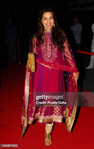 Juhi Chawla attends the premiere of movie 'LOL' at PVR on February 09, 2012 in Mumbai, India.