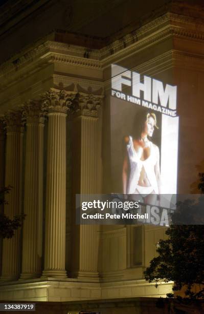 Magazine projects images of MNF sports reporter Lisa Guerrero on to side of Capitol and National Archives as they appear in the upcoming Oct. Issue...