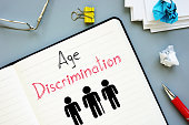 Age Discrimination is shown on the conceptual photo using the text