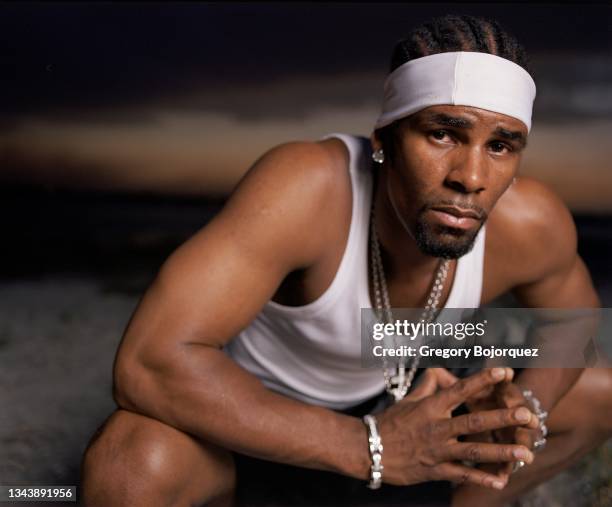 American singer, songwriter R. Kelly outside his home in June, 2001 in Orlando, Florida.