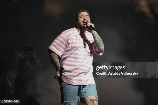 Post Malone performs during Governors Ball 2021 at Citi Field on September 26, 2021 in New York City.