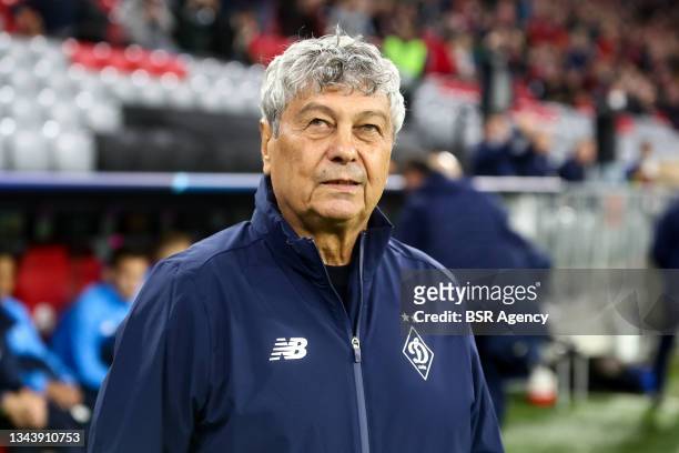Coach Mircea Lucescu of Dynamo Kiev during the UEFA Champions League Group Stage match between Bayern Munchen and Dinamo Kiev at Allianz Arena on...
