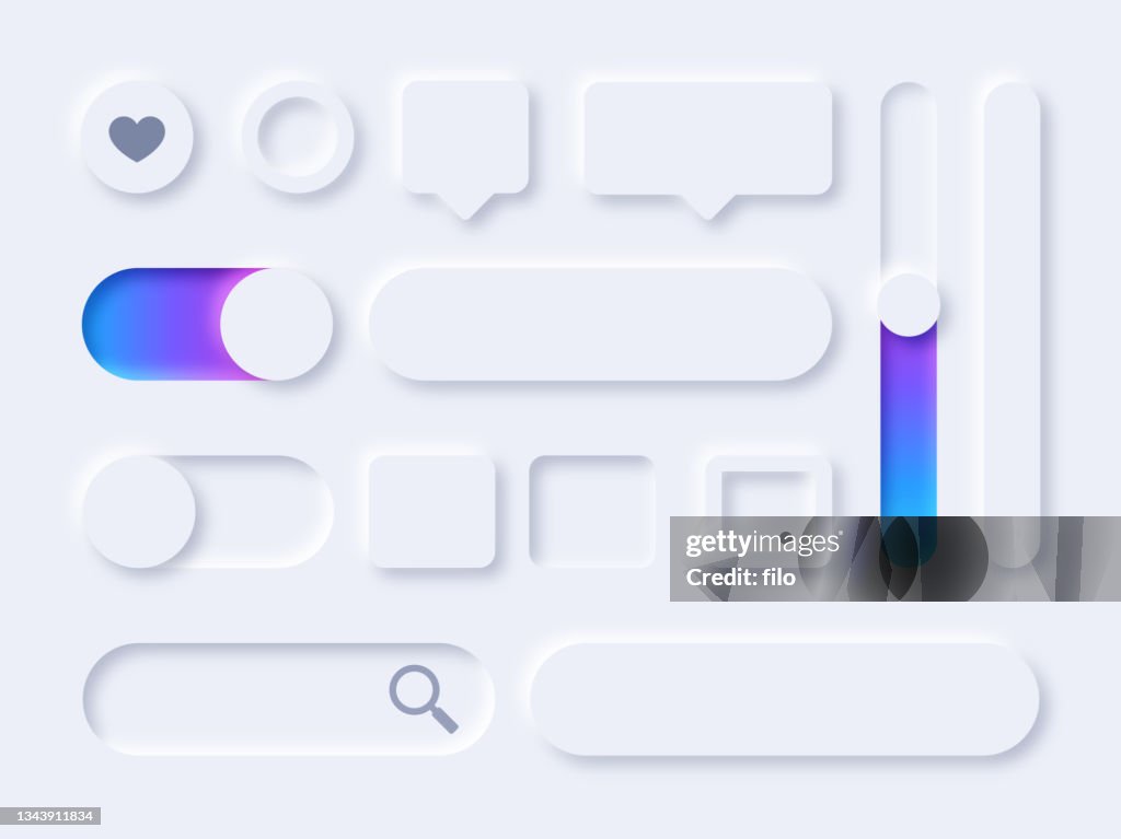 Neumorphic Interface GUI Design Elemente