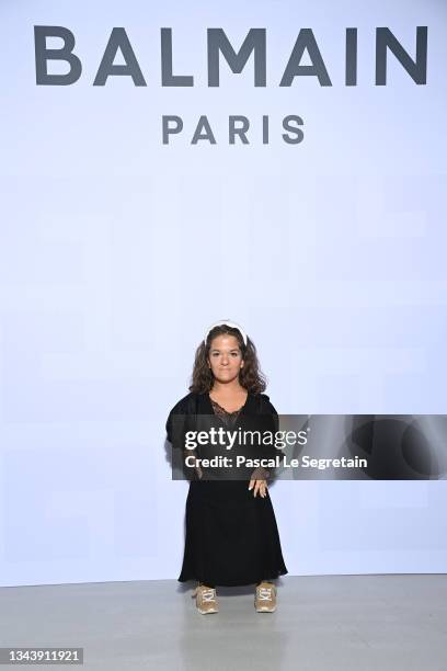 Louise Parent attends the Balmain Festival as part of Paris Fashion Week Womenswear Spring/Summer 2022 at La Seine Musicale on September 29, 2021 in...