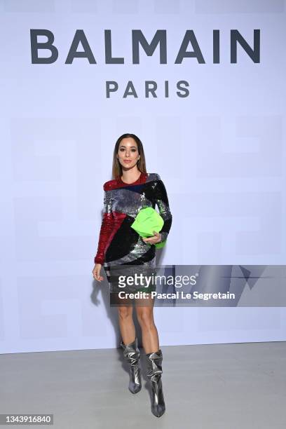 Helena Lunardelli attends the Balmain Festival as part of Paris Fashion Week Womenswear Spring/Summer 2022 at La Seine Musicale on September 29, 2021...