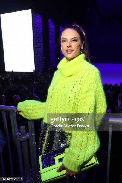 Alessandra Ambrosio attends the Balmain Festival as part of Paris Fashion Week Womenswear Spring/Summer 2022 at La Seine Musicale on September 29,...