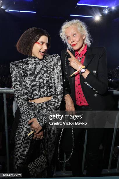 Soko and Ellen von Unwerth attend the Balmain Festival as part of Paris Fashion Week Womenswear Spring/Summer 2022 at La Seine Musicale on September...