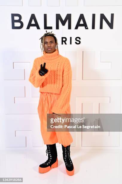Kailand Morris attends the Balmain Festival as part of Paris Fashion Week Womenswear Spring/Summer 2022 at La Seine Musicale on September 29, 2021 in...