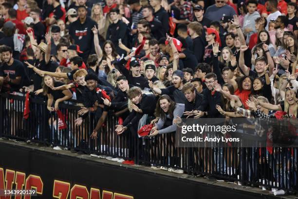 Western Kentucky Hilltoppers fans during the game against the Indiana Hoosiers at Houchens Industries-L.T. Smith Stadium on September 25, 2021 in...