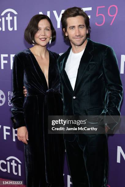 Maggie Gyllenhaal and Jake Gyllenhaal attend the premiere of "The Lost Daughter" during the 59th New York Film Festival at Alice Tully Hall, Lincoln...