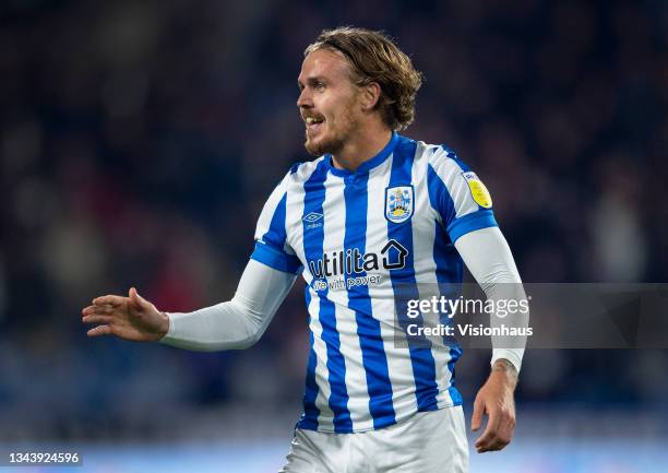 Danny Ward of Huddersfield Town celebrates scoring during the Sky Bet Championship match between Huddersfield Town and Blackburn Rovers at Kirklees...