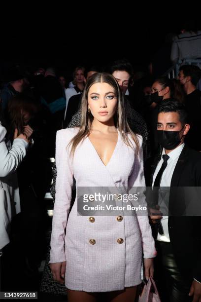 Amelie Zilber attends the Balmain Festival as part of Paris Fashion Week Womenswear Spring/Summer 2022 at La Seine Musicale on September 29, 2021 in...