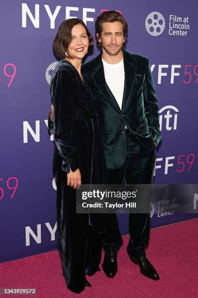 Maggie Gyllenhaal and Jake Gyllenhaal attend the premiere of "The Lost Daughter" during the 2021 New York Film Festival at Alice Tully Hall, Lincoln...