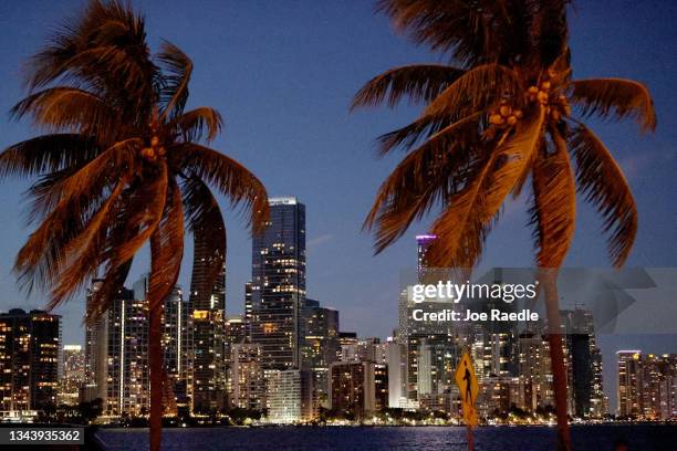 The City of Miami skyline, where many renters reside in the apartment buildings on September 29, 2021 in Miami, Florida. According to an analysis...