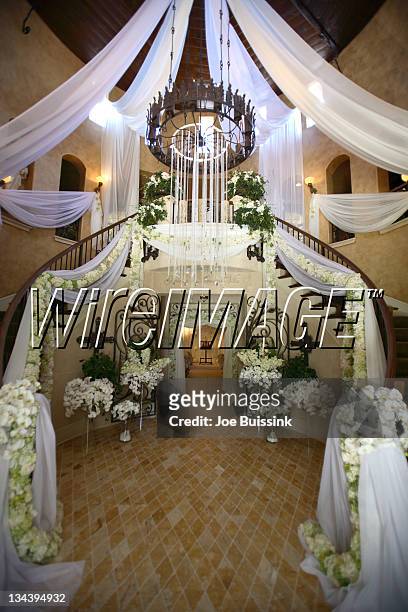 Atmosphere during Dr. Phil's Son Jay McGraw and Erica Dahm Wedding Photos at Private Home in Beverly Hills, California, United States.