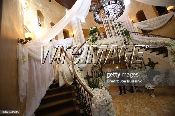 Atmosphere during Dr. Phil's Son Jay McGraw and Erica Dahm Wedding Photos at Private Home in Beverly Hills, California, United States.