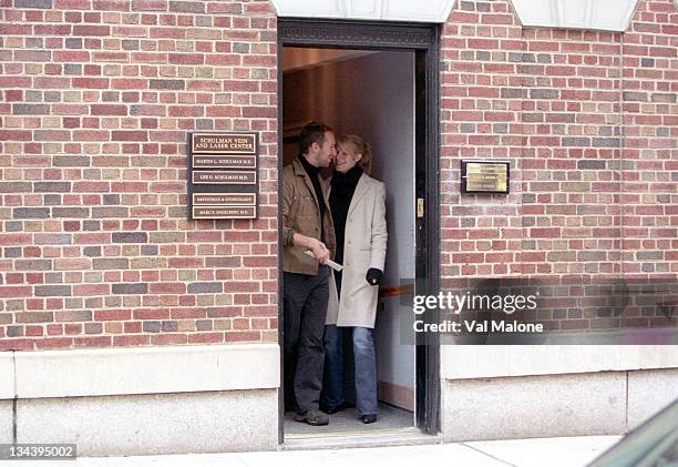 Chris Martin and Gwyneth Paltrow during An Elated Gwyneth Paltrow and Chris Martin Leave the OB/GYN Office In Manhattan On December 1, 2003 at...