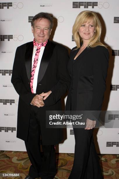 Robin Williams and Bonnie Hunt during 50th Annual San Francisco International Film Festival - Film Society Awards Night at Westin St. Francis Hotel...