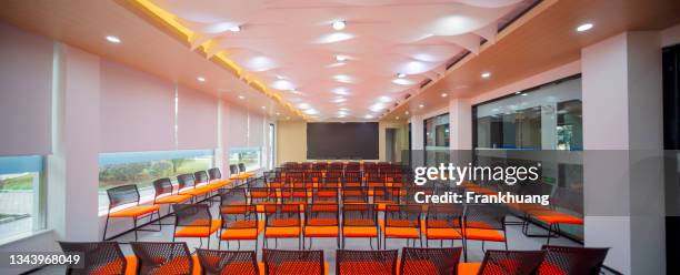 new exhibition hall and classroom - panoramic room stock pictures, royalty-free photos & images