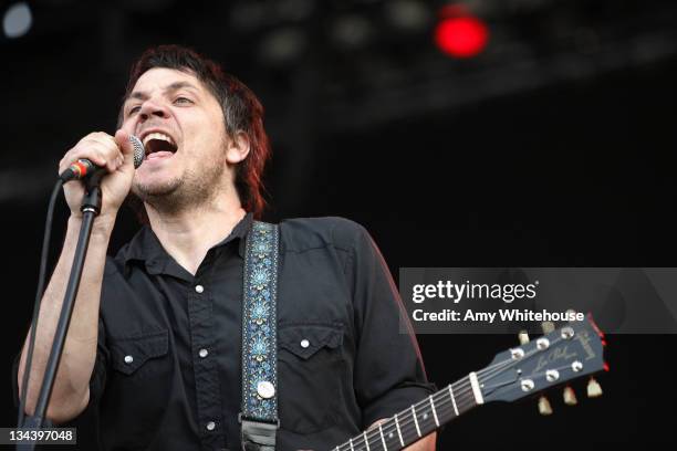 Jeff Tweedy of Wilco during Bonnaroo 2007 - Day 3 - Wilco at What Stage in Manchester, Tennessee, United States.