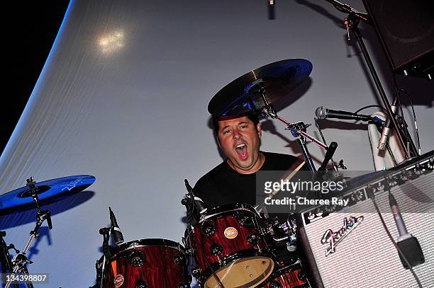 Actor Greg Grunberg performs at the 2nd Annual Band From TV Night at the Flyers Baseball Game in Fullerton on July 26 2008 California.