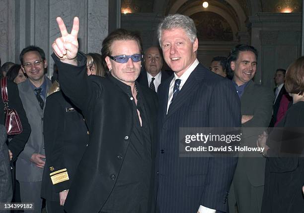 Bono of U2 and former President Bill Clinton *Exclusive*