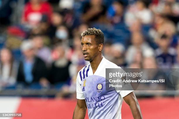 Nani of Orlando City SC during a game between Orlando City SC and New England Revolution at Gillette Stadium on September 25, 2021 in Foxborough,...