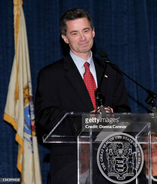New Jersey Governor Jim McGreevey speaks at Boardwalk Hall before signing legislation pertaining to the casino industry. This was McGreevey's first...