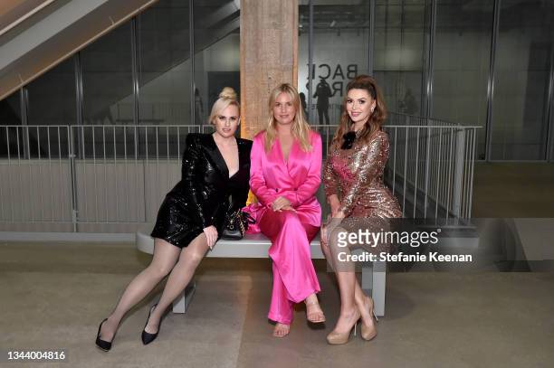 Rebel Wilson, Marissa Montgomery, and Carly Steel attend the Academy Museum of Motion Pictures and Vanity Fair Premiere party at Academy Museum of...