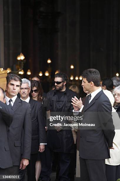 Cecile Cassel and Vincent Cassel during Jean-Pierre Cassel Funeral at St Eustache Church of Paris in Paris, France.