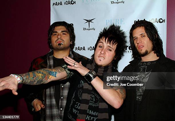 Dave Buckner, Jacoby Shaddix and Tobin Esperance of Papa Roach