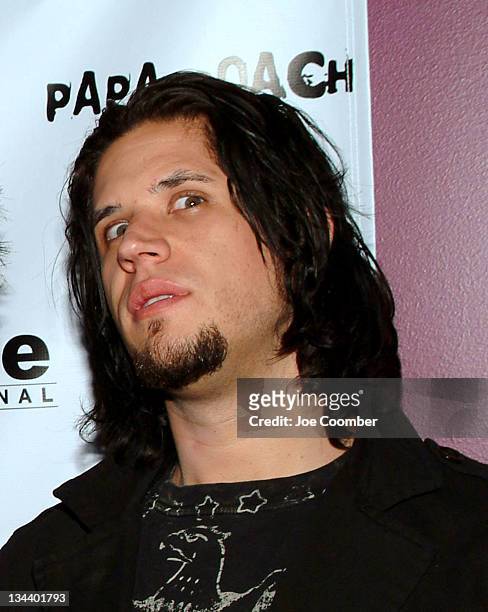 Tobin Esperance of Papa Roach during Dragonfly Clothing Launch Party Hosted by Papa Roach at Pure in Las Vegas, Nevada, United States.