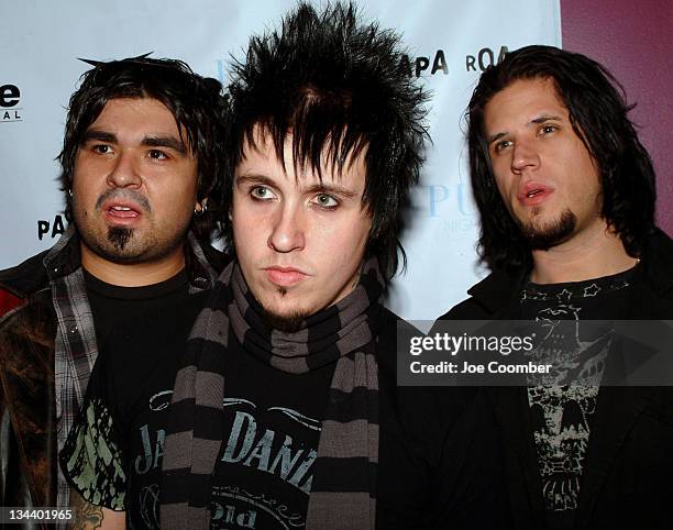 Dave Buckner, Jacoby Shaddix and Tobin Esperance of Papa Roach