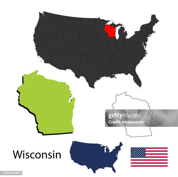 wisconsin state - file wisconsin pole of inaccessibility.png stock illustrations